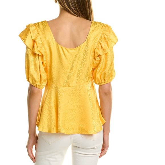 Olivia Rubin Elli Puff Sleeve Silk Top - Picture 2 of 4